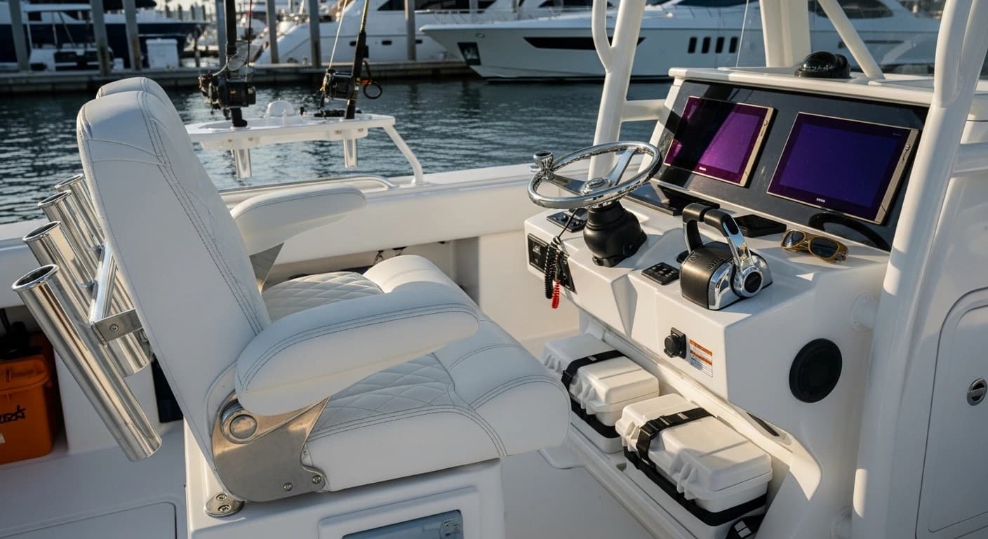 Contender Center Console Upholstery in Bahia Mar Yachting Center