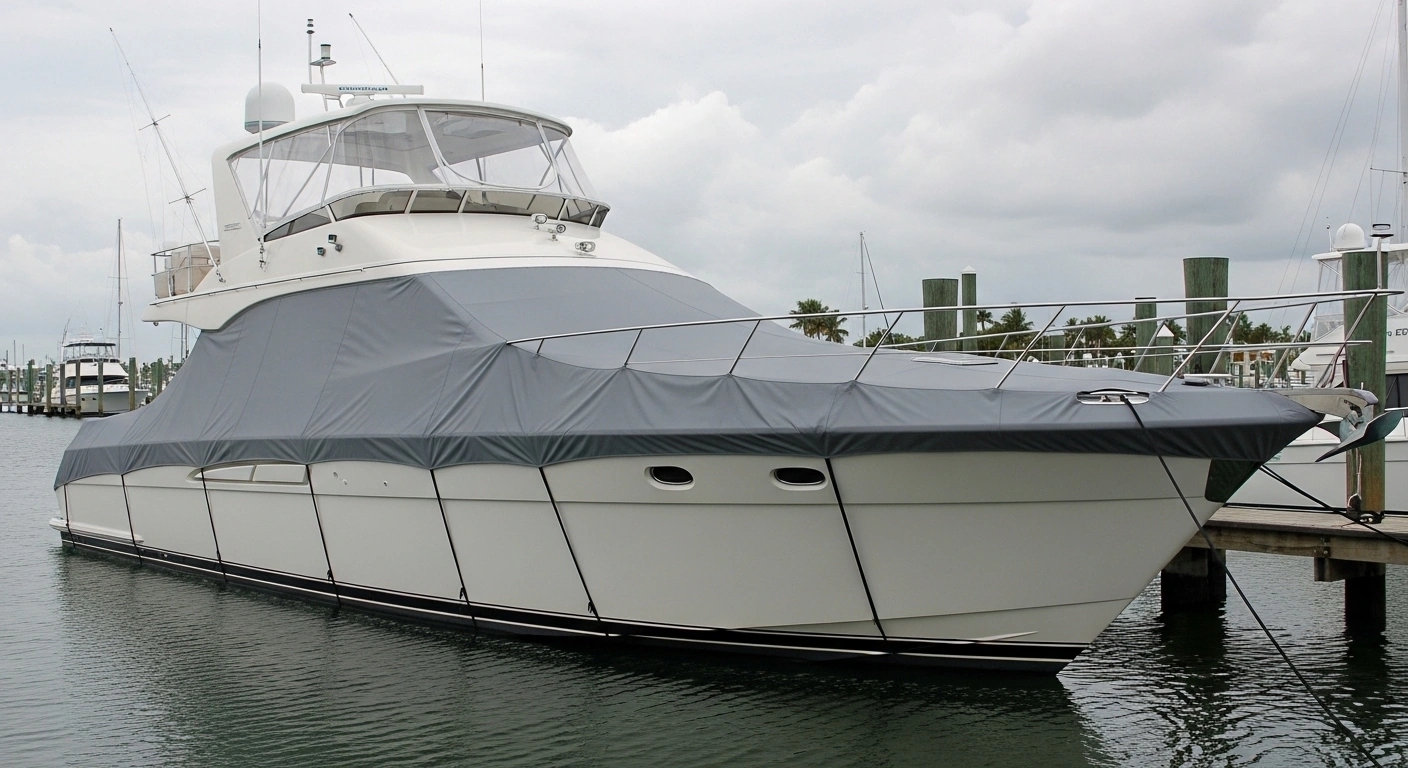 Hatteras Full Boat Cover System Fort Lauderdale Hurricane Prep Protection