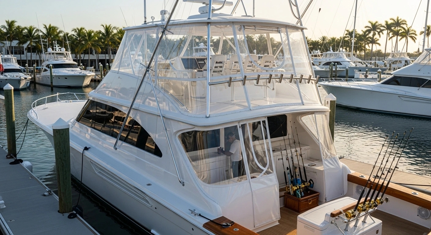 Viking Sportfish Complete Flybridge Enclosure Fort Lauderdale Tournament Fishing