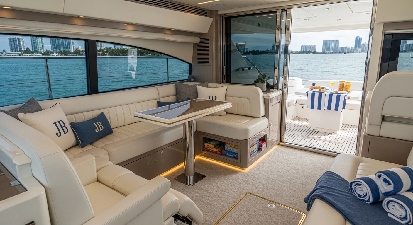 Azimut Family Yacht Interior Fisher Island Yacht Club