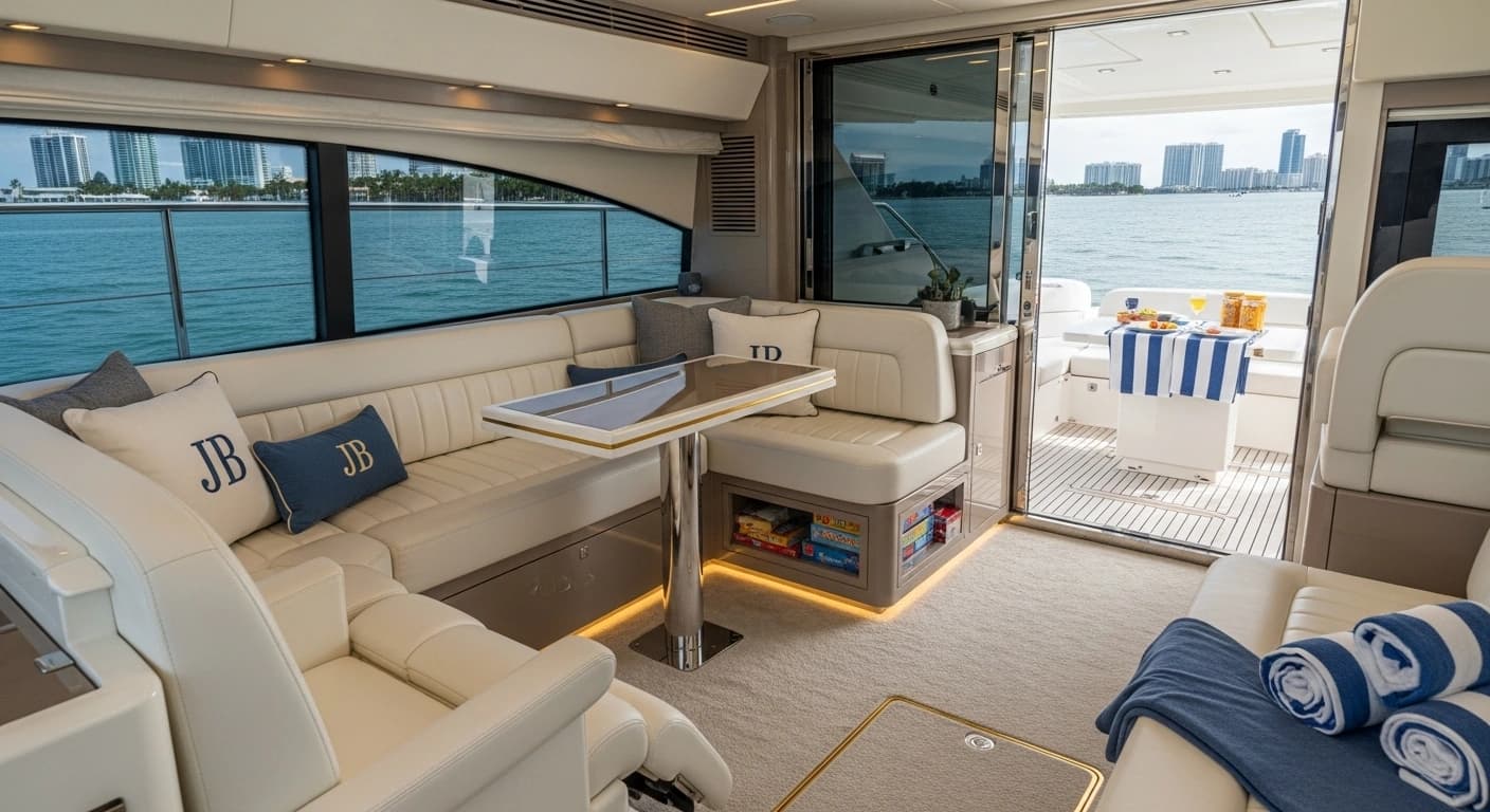Azimut Family Yacht Interior Fisher Island Yacht Club