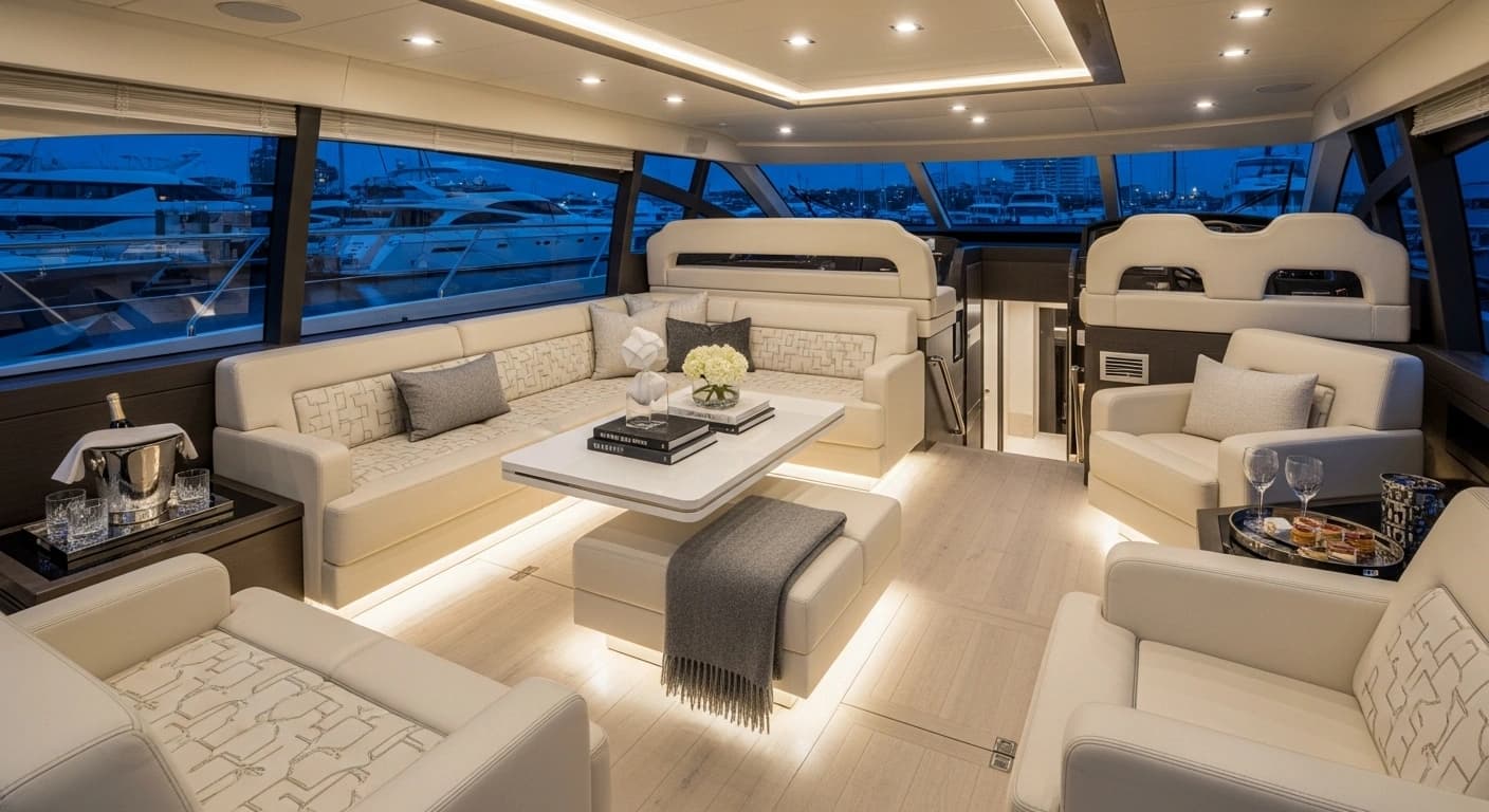 Ferretti Superyacht Salon Renovation for Art Basel Miami