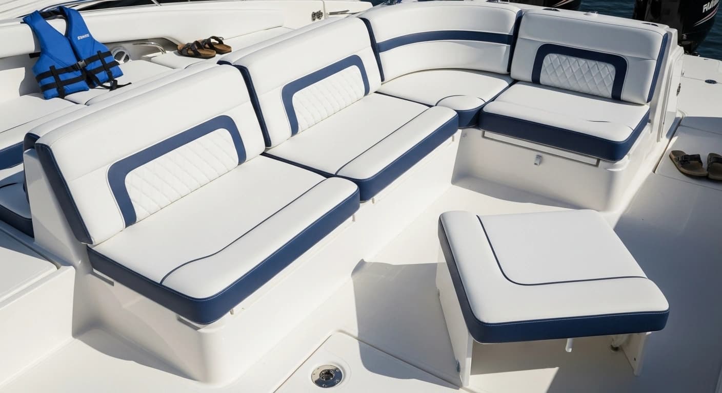 Modular boat lounge seating system with multiple configurations