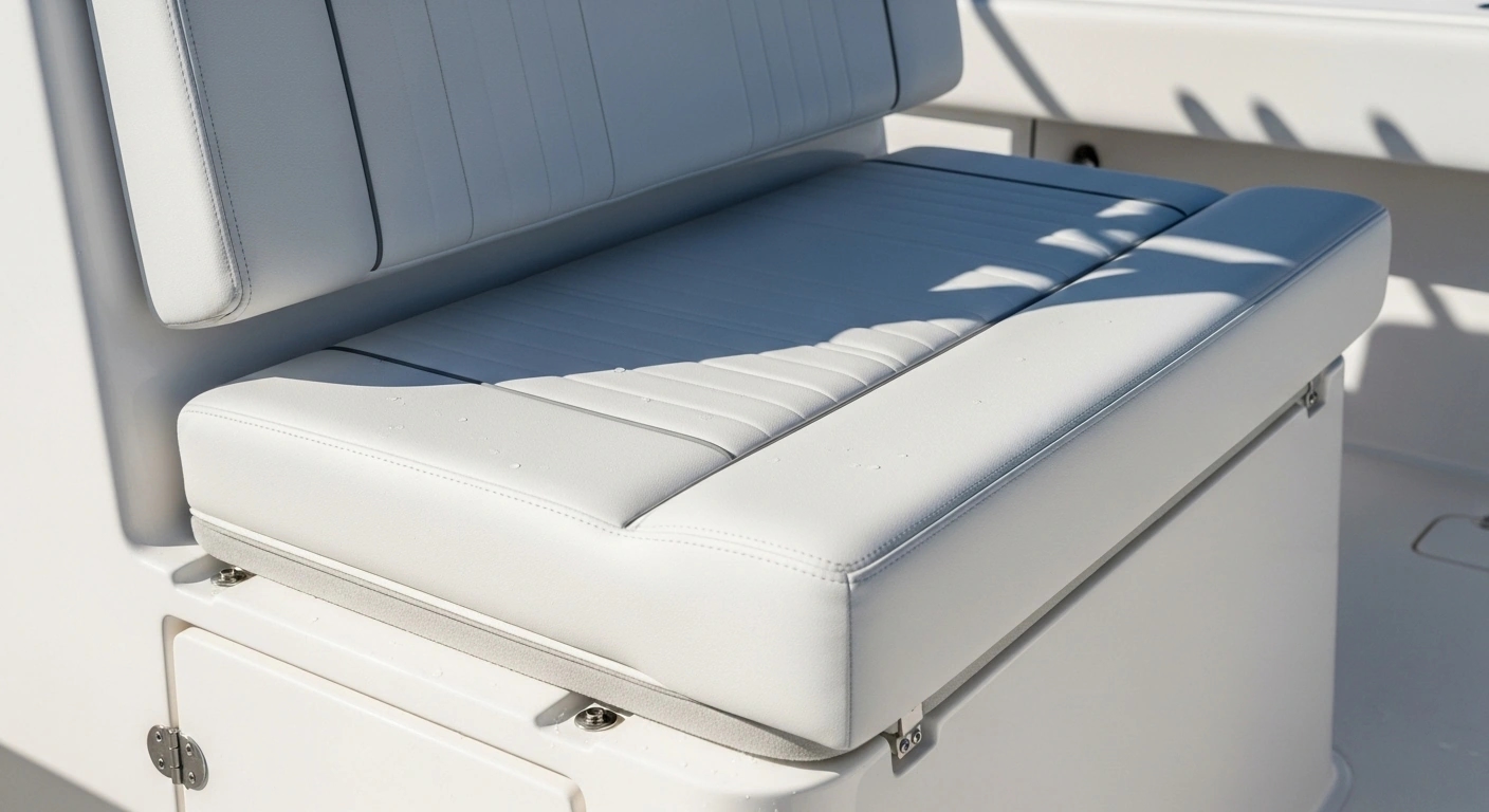 Modern smooth boat cushions for center console