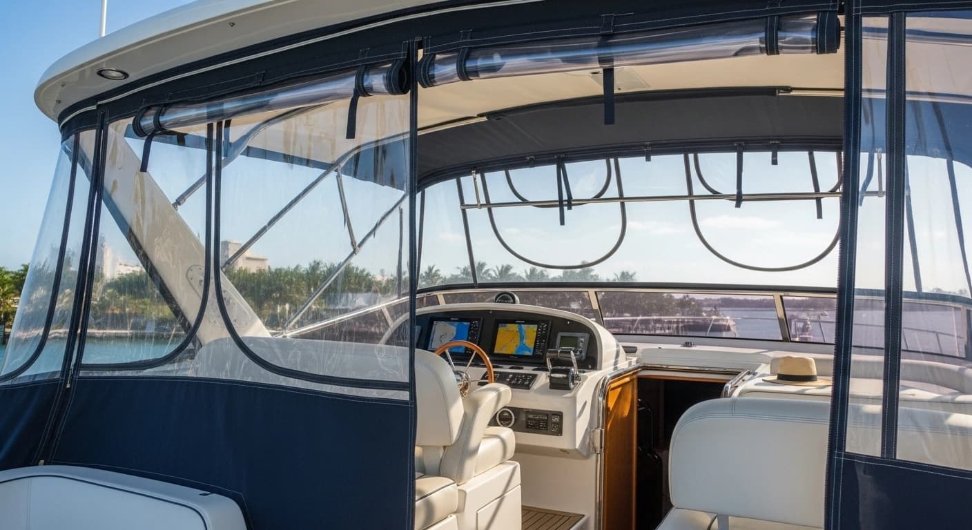 Convertible yacht bridge enclosure system with flexible configuration