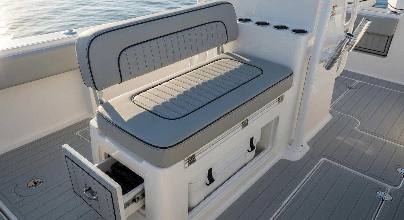 Leaning post with custom cushioning and upholstery