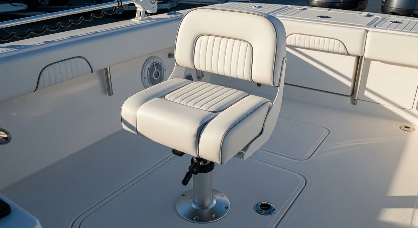 Removable center console fishing seats with quick-release mounting