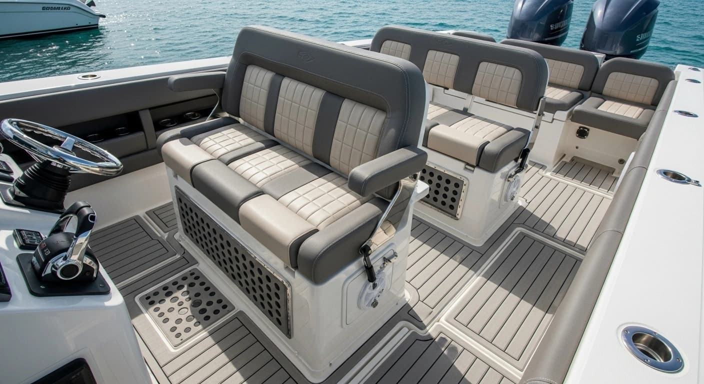 Custom marine upholstery for specialty vessel application