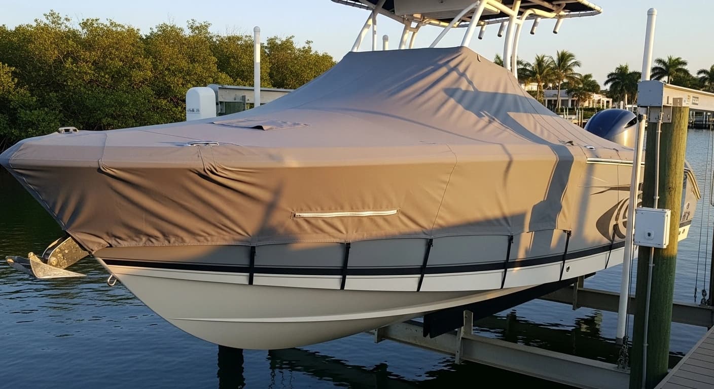 Complete bow-to-stern mooring cover installation
