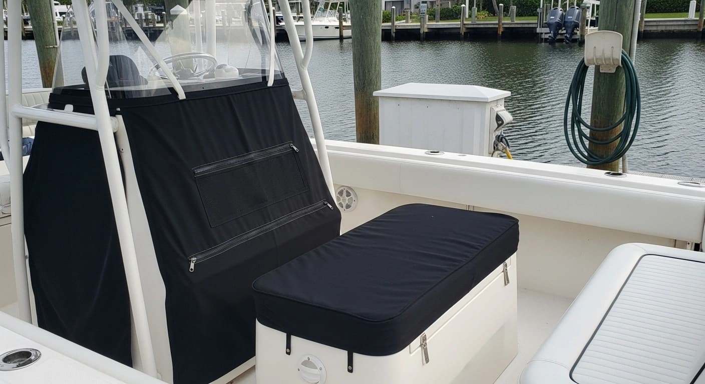 Cockpit and console mooring covers for boat protection