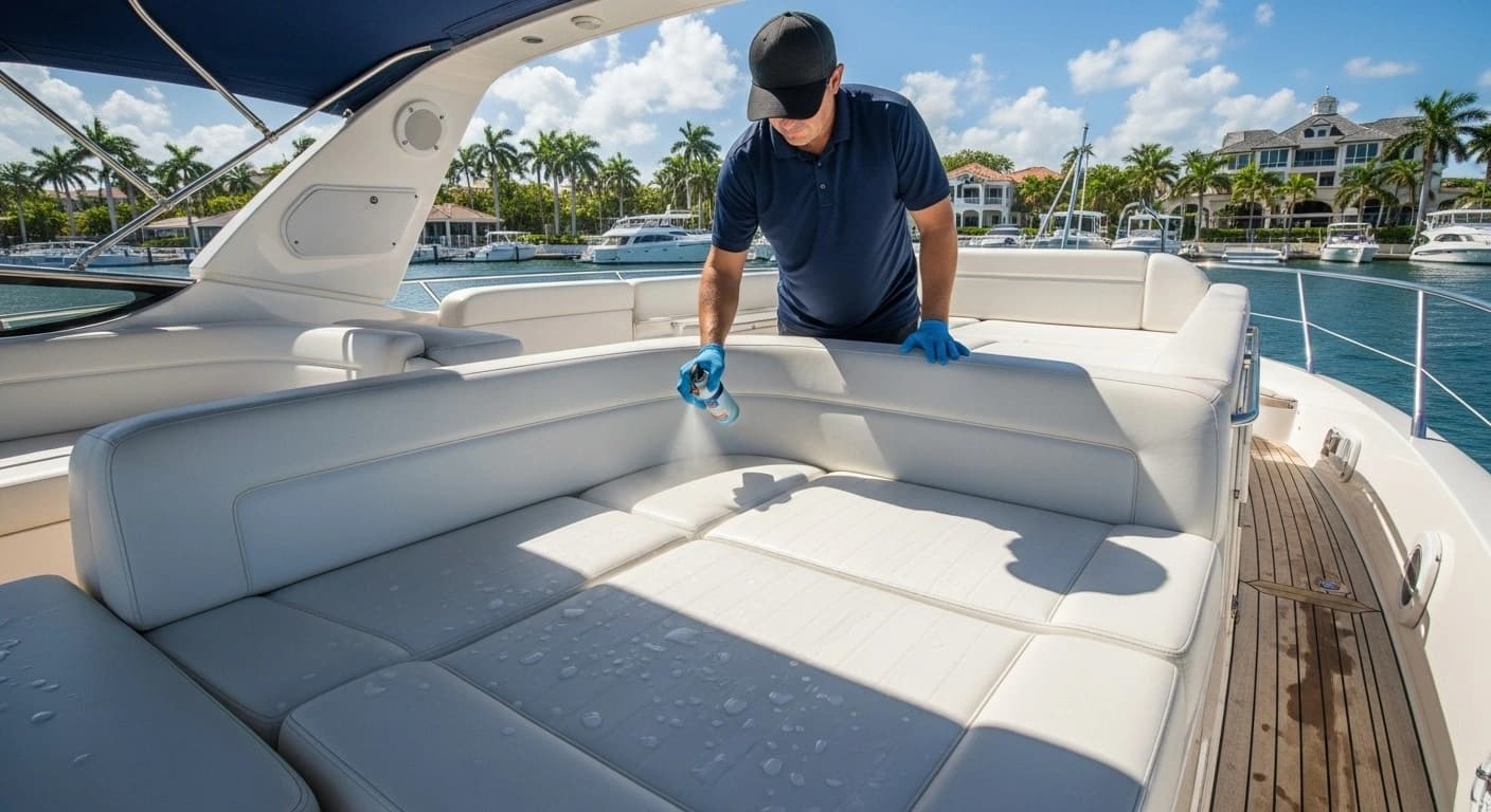 Summer intensive care program for marine upholstery UV protection